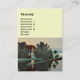 ALIEN LANDSCAPE, TREES LAGOON HYPERION Sci Fi Crem Visitenkarte