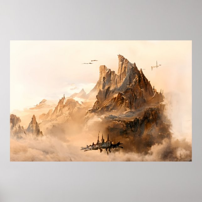 Alien Landschaft im Weltraum | ABSTRAKT Poster (Vorne)