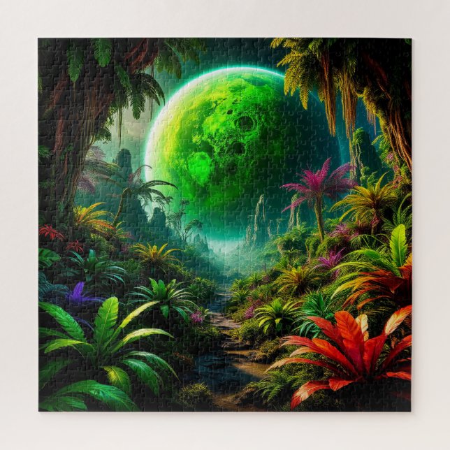 Alien Landschaft mit üppiger Vegetation (Vertikal)