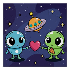 Alien Liebe Buddies Poster