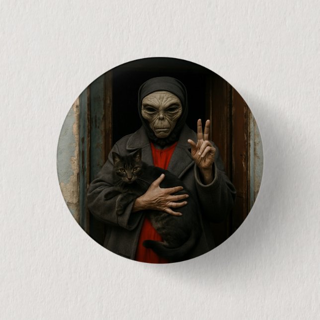 Alien Liebe Button (Vorderseite)