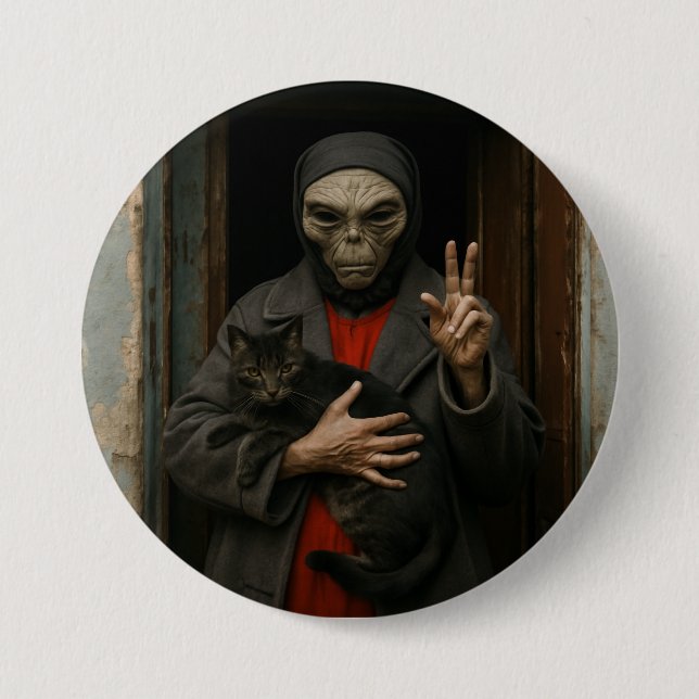 Alien Liebe Button (Vorderseite)