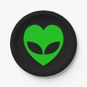 Alien Liebe Heftpapier Teller