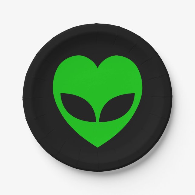 Alien Liebe Heftpapier Teller (Vorderseite)