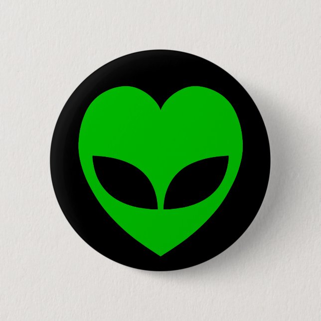 Alien Liebe Herz Button (Vorderseite)