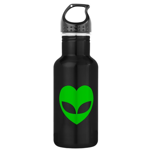 Alien Liebe Herz Edelstahlflasche (Vorderseite)