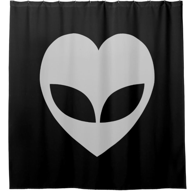 Alien Liebe Herzduschvorhang Duschvorhang (Vorderseite)
