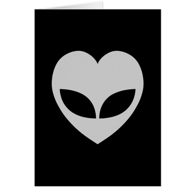 Alien Liebe Herzkarte (Vorne)