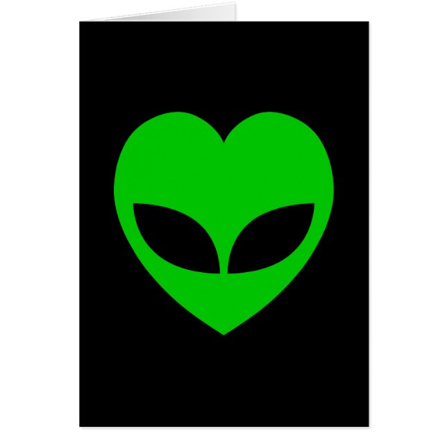 Alien Liebe Herzkarte (Vorne)