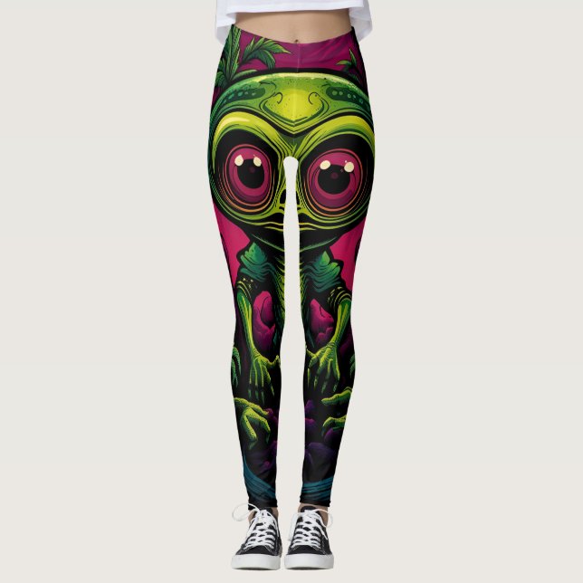 Alien Liebe lässt witzige gute Laune glücklich Leggings (Vorderseite)