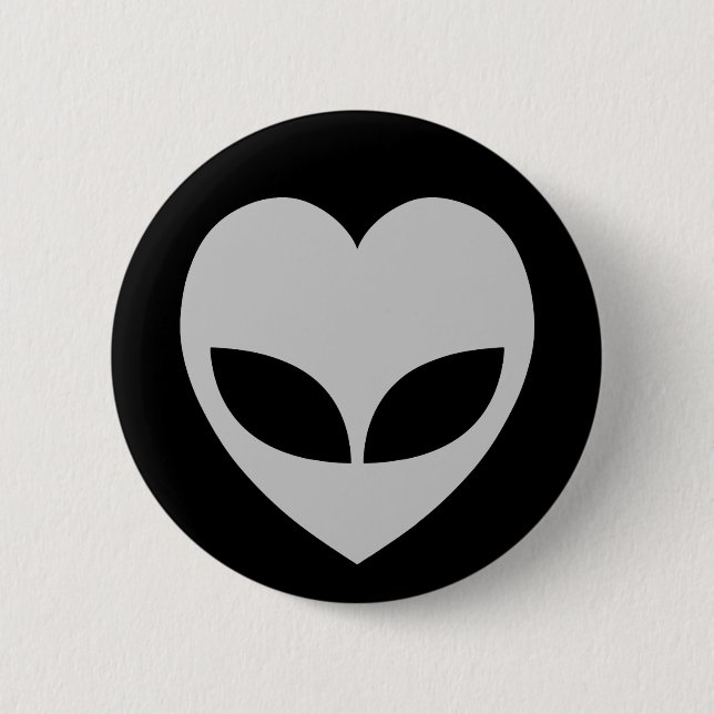Alien Liebe Pinback Button (Vorderseite)