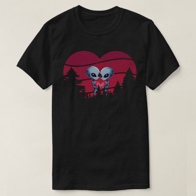 Alien Liebe unter den Sternen T-Shirt (Design vorne)