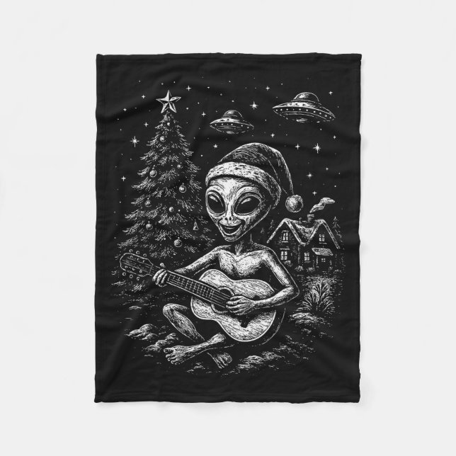 Alien liebt Weihnachten  Fleecedecke (Vorderseite)
