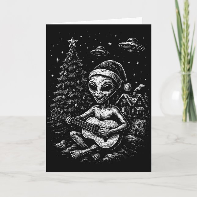 Alien liebt Weihnachten  Karte (Vorderseite)
