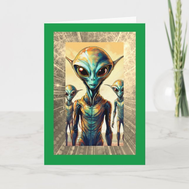 Alien Life bei 40, 5 Zoll x 7 Zoll geklappte Gebur Karte (Vorderseite)