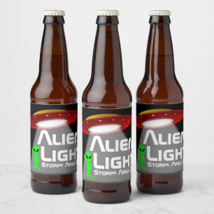 Alien Light Storm Area 51 Bierflaschenetikett