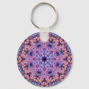Alien Lila Psychedelic Kaleidoscopic Mandala Schlüsselanhänger