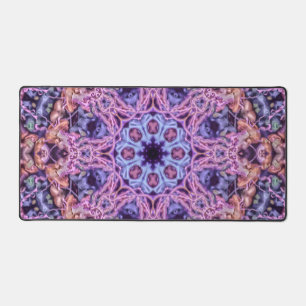 Alien Lila Psychedelic Kaleidoscopic Mandala Schreibtischunterlage