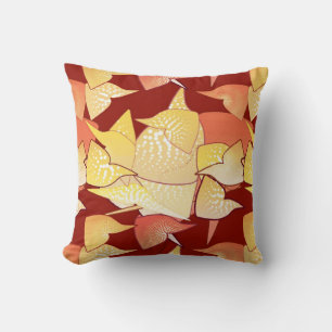 "Alien Lilies Abstrakt - Rost und Gold" Kissen