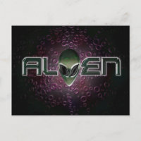 Alien Logo Postkarte