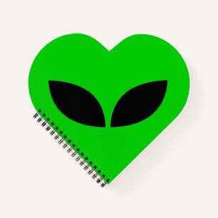 Alien Love Heart Papier Untersetzer Notizbuch