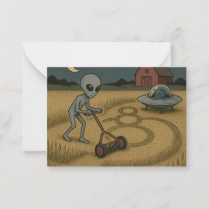 Alien macht Crop Circles Spaß an Science Fiction K Mitteilungskarte