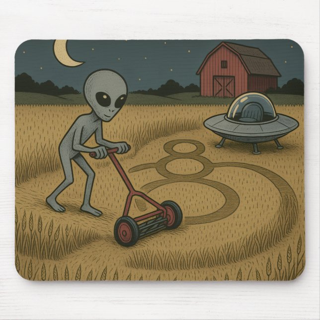 Alien macht Crop Circles Spaß an Science Fiction K Mousepad (Vorne)