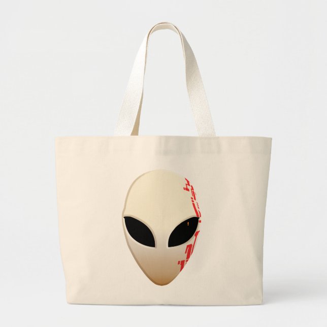 Alien Mask mit futuristischen Kennzeichnungen Jumbo Stoffbeutel (Vorne)