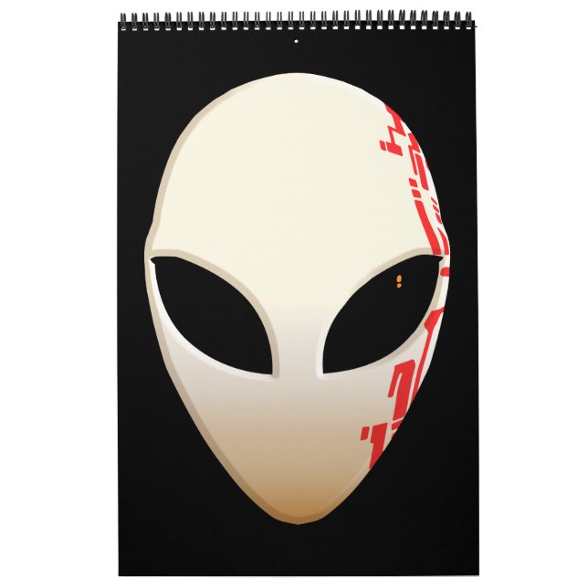 Alien Mask mit futuristischen Kennzeichnungen Kalender (Titelbild)