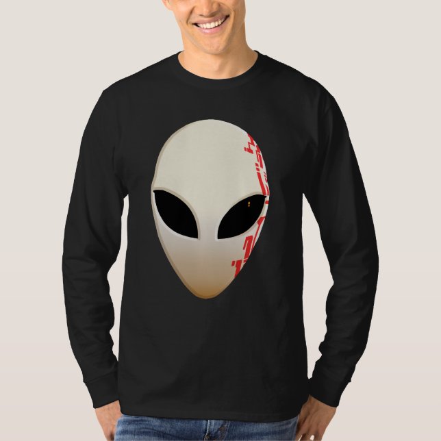 Alien Mask mit futuristischen Kennzeichnungen T-Shirt (Vorderseite)