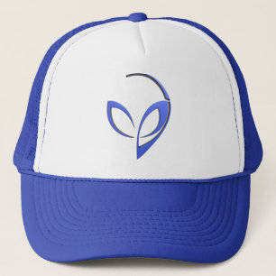 Alien-Maskottchen im Blau Truckerkappe
