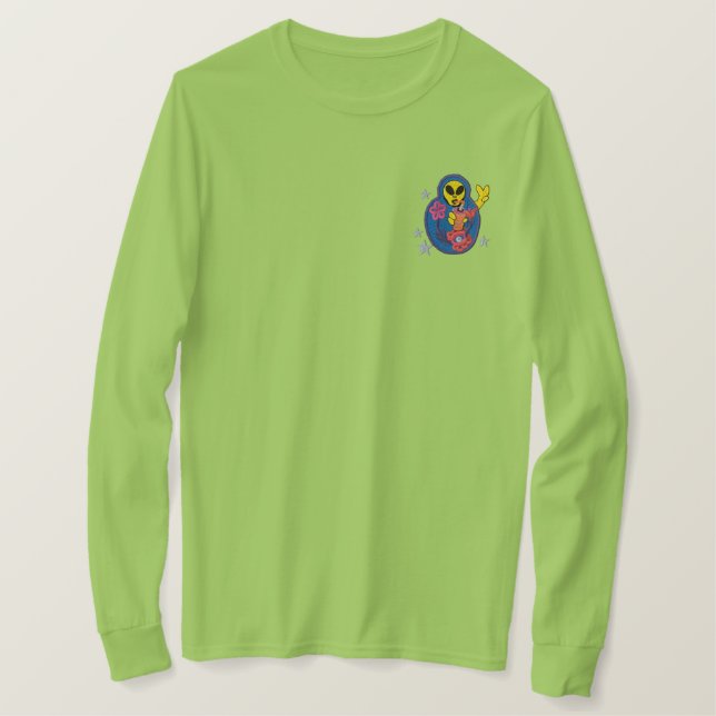 Alien Matryoshka Embroidery Patch T - Shirt (Design vorne)