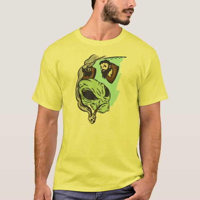 Alien-menschlicher Kopf-Trophäen T-Shirt (Vorderseite)