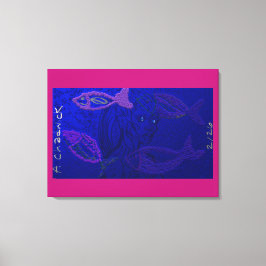 Alien Mermaid with Semi-Transparent Fish Leinwanddruck