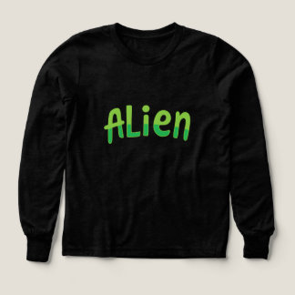Alien Mignon Espacien Jouant Typographie Verte