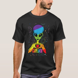 Alien mit einem schwulen Gay Pride Lesbian Gaylien T-Shirt
