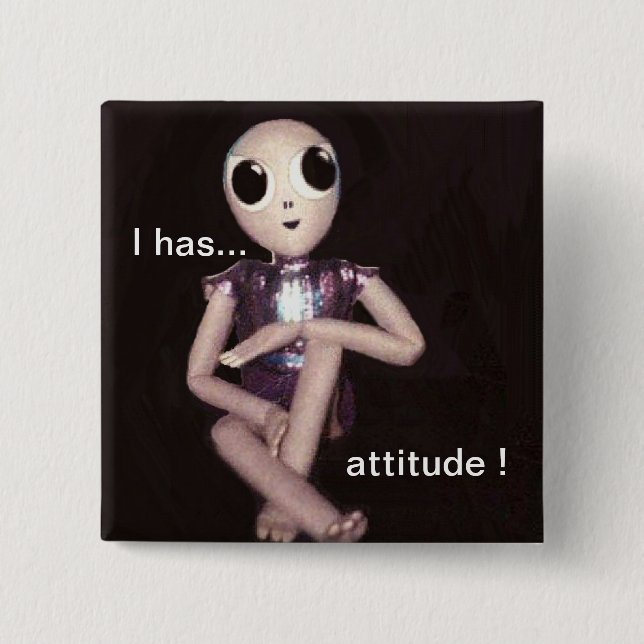 Alien mit Haltung Button (Vorderseite)