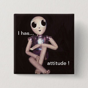 Alien mit Haltung Button