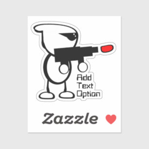 Alien mit Laser Blaster Aufkleber