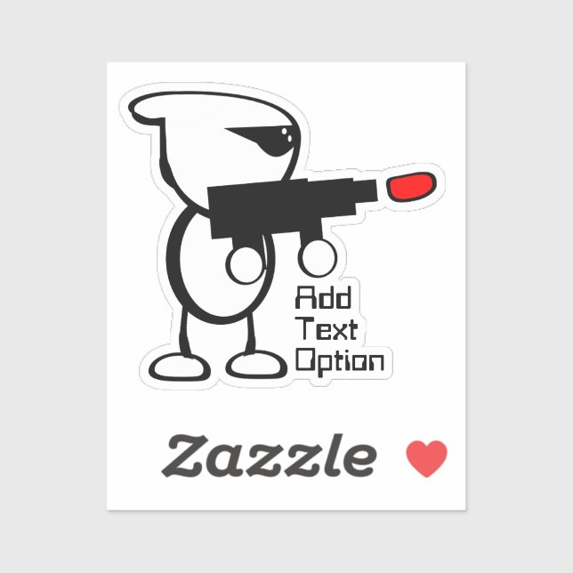 Alien mit Laser Blaster Aufkleber (Blatt)