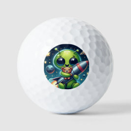 ALIEN MIT ROCKET GOLFBALL