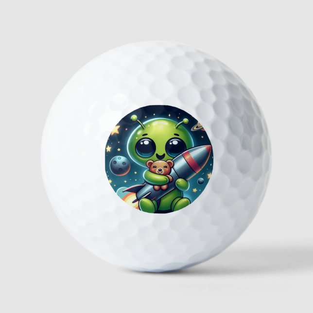 ALIEN MIT ROCKET GOLFBALL (Vorderseite)