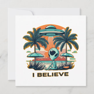 Alien mit UFO I BELIEVE