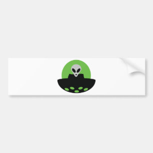 alien mit UFO-Ikone Autoaufkleber