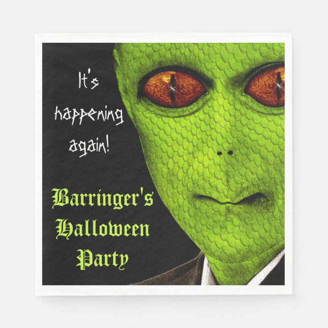 Alien Monster Halloween-Party Napkin Serviette (Vorderseite)
