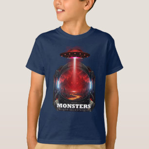 Alien-Monster-UFO-Weltraum-Grafik-T-Shirt für Kind T-Shirt