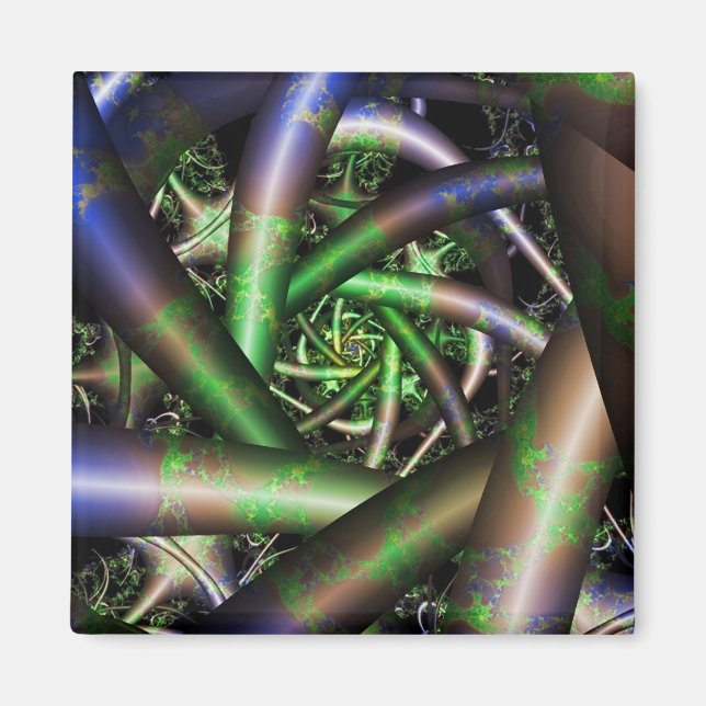 Alien | Multicolor Fraktal Art Magnet (Vorne)