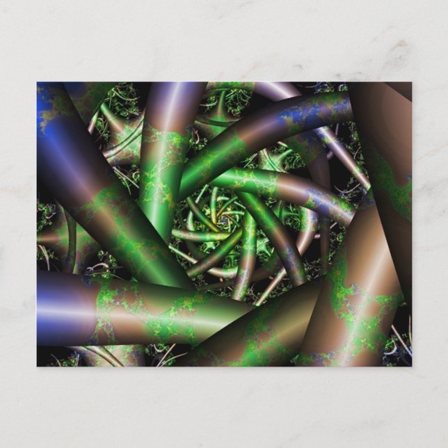 Alien | Multicolor Fraktal Art Postkarte (Vorderseite)