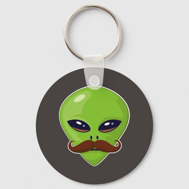Alien Mustache Schlüsselanhänger (Vorderseite)