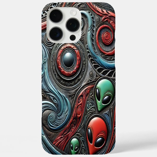 Alien Muster enthüllt kosmische Geheimnisse iPhone 16 Pro Max Hülle (Rückseite)
